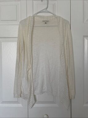 Banana Republic Cream Open-Front Lightweight Cardigan